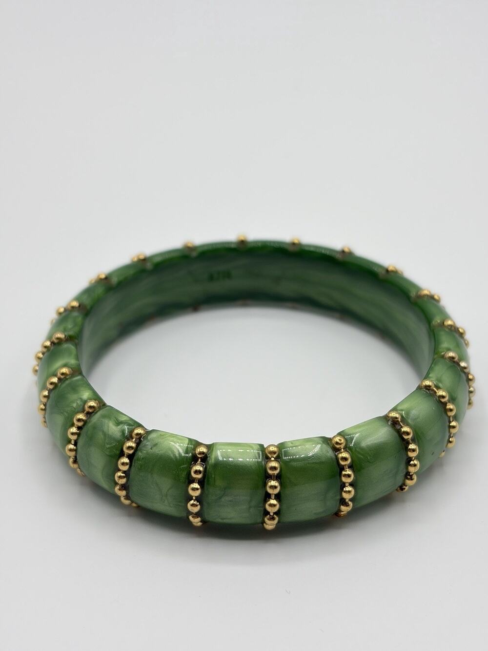 Dolce & Gabbana Green & Gold Bangle Bracelet Size 8